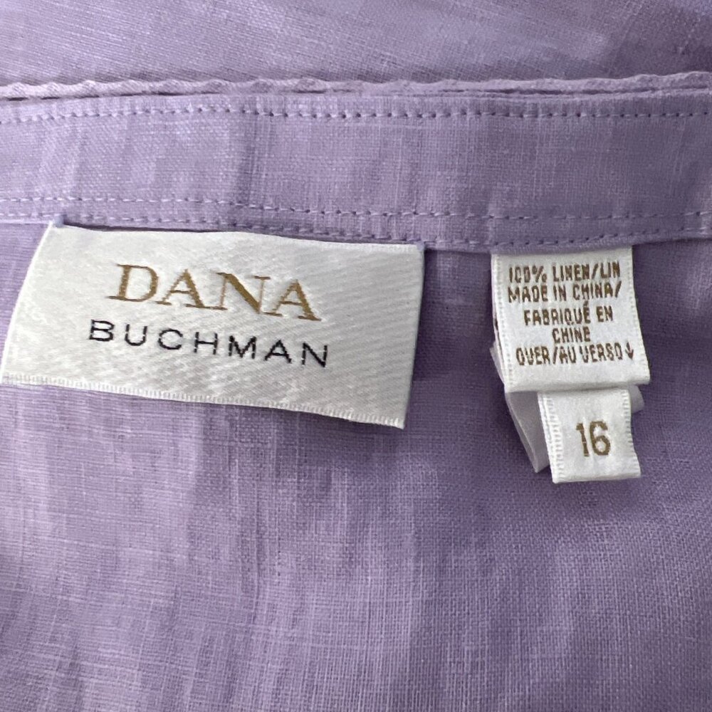 Dana Buchman Lilac Linen Button-Front Blouse and matching Tank Top - Picture 13 of 14